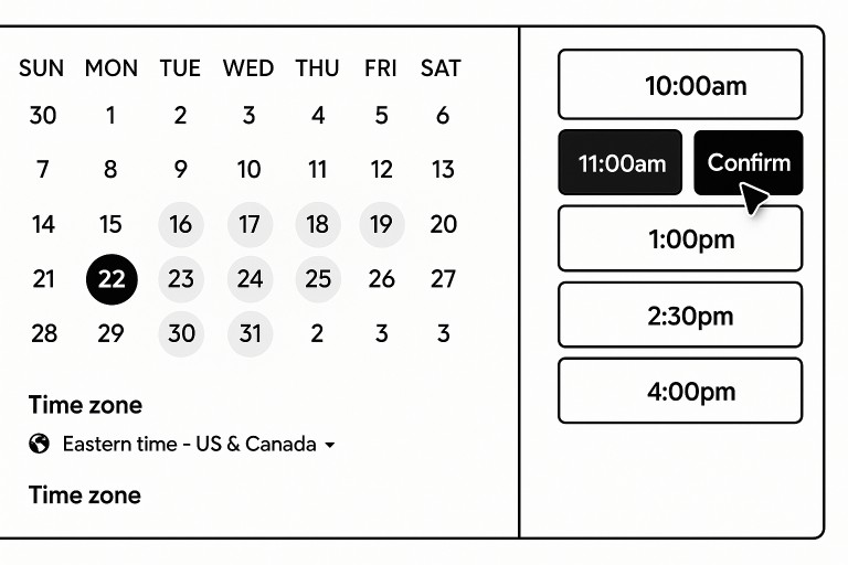 available calendar openings